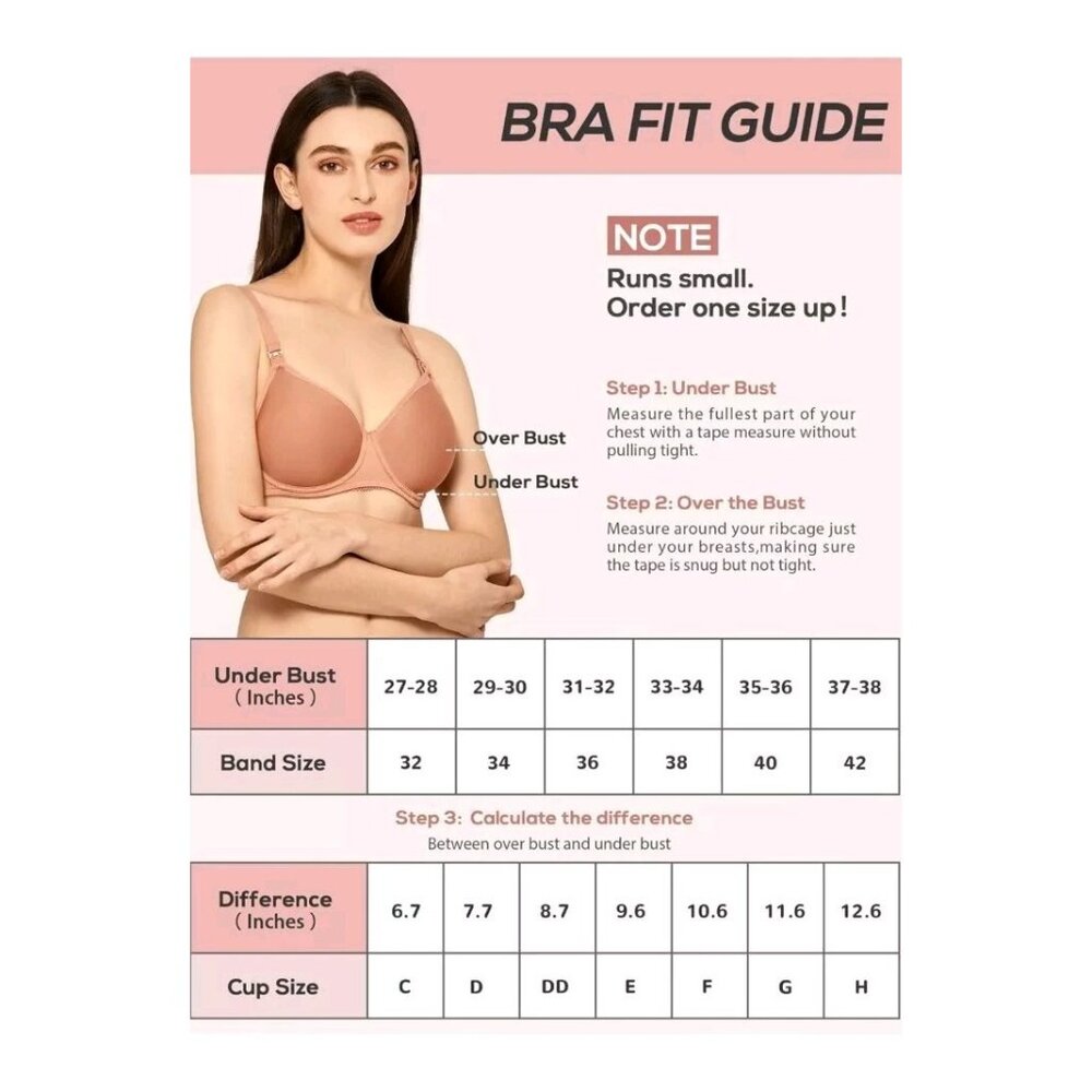 Gratlin Women 32F Underwire Nursing Bra Full Coverage Padded Blueberry A010S NWT - Picture 5 of 7